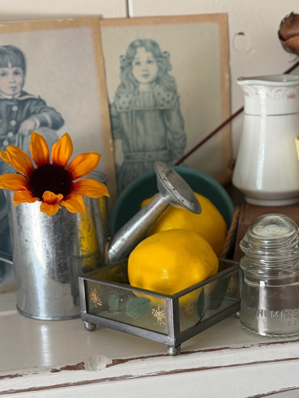 Vintage Décor Lot Creamer, minis, insulator, teacup
